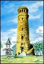 Wieża widokowa na Wielkiej Sowie - akwarela.