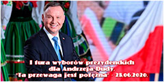 I tura wyborów prezydenckich dla Andrzeja Dudy, ale będzie dogrywka - 28.06.2020.